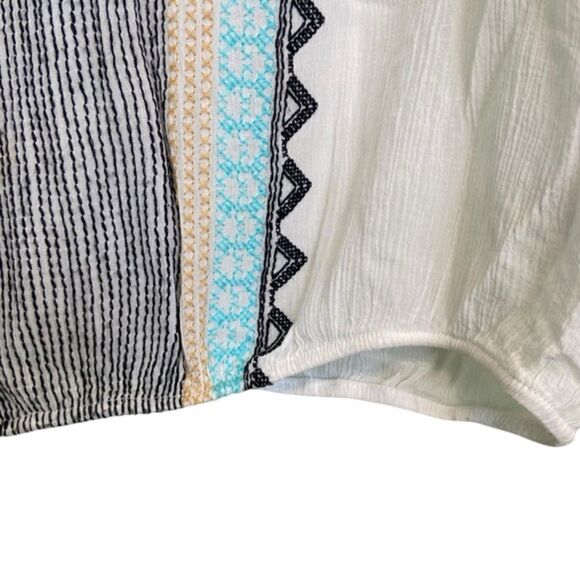 Democracy Threaded Detail Batwing Tassel Sleeve Blouse Top Small - Picture 4 of 8